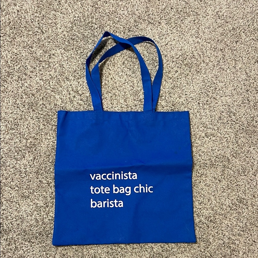 The 1975 Vibrant Blue Canvas Tote Bag with Minimalist Design